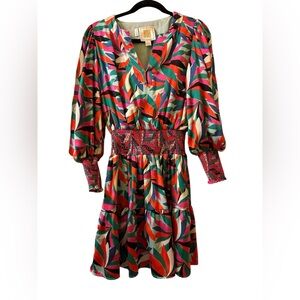 Emily McCarthy Penelope Dress in the "Poinsettia Party" print size S